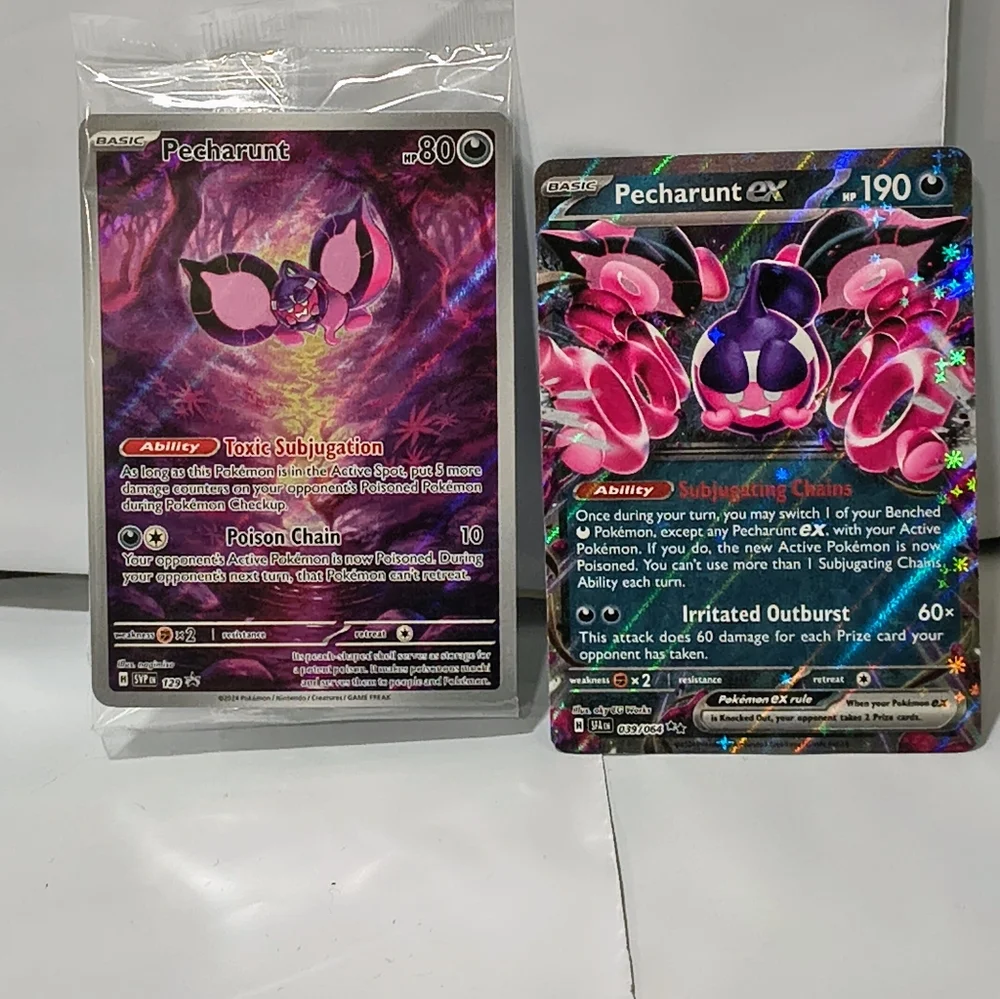 pecharunt pokemon tcg card Trading Game 163/131 ex : Special Illustration Rare Card : SV-08.5 Prismatic Evolutions the trusted official grading guarantees its condition Pecharunt 2024 Pokemon Scarlet &